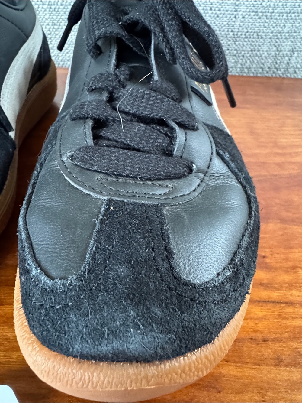 Puma Men's Black & White Suede Sneakers with Gum Sole - Picture 9 of 11
